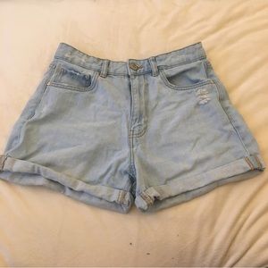Distressed high waisted shorts